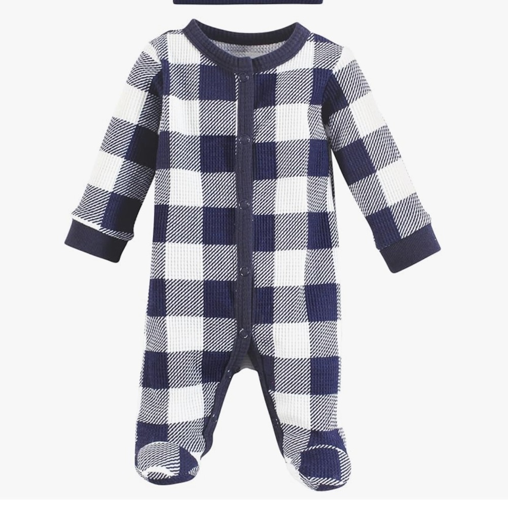 Plaid Kids One Piece with Hat